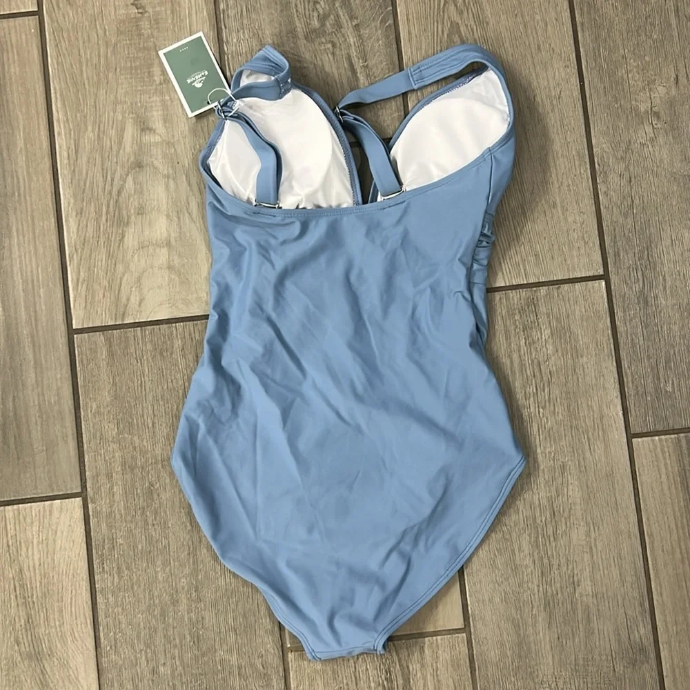 Eomenie Women's One Piece Swimsuit Tummy Control Bathing Suit V Neck